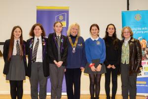 The Two Winning Teams with Club President Angela